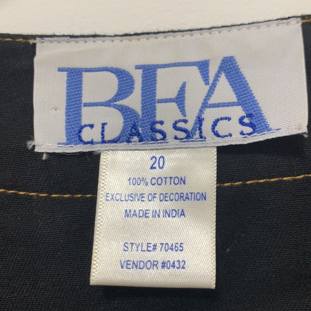 3/$15 💯% cotton Bea classics black size 20 jacket with jewels - Picture 2 of 7